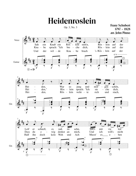 Heidenroslein - Franz Schubert (1797-1828) for voice and classical guitar