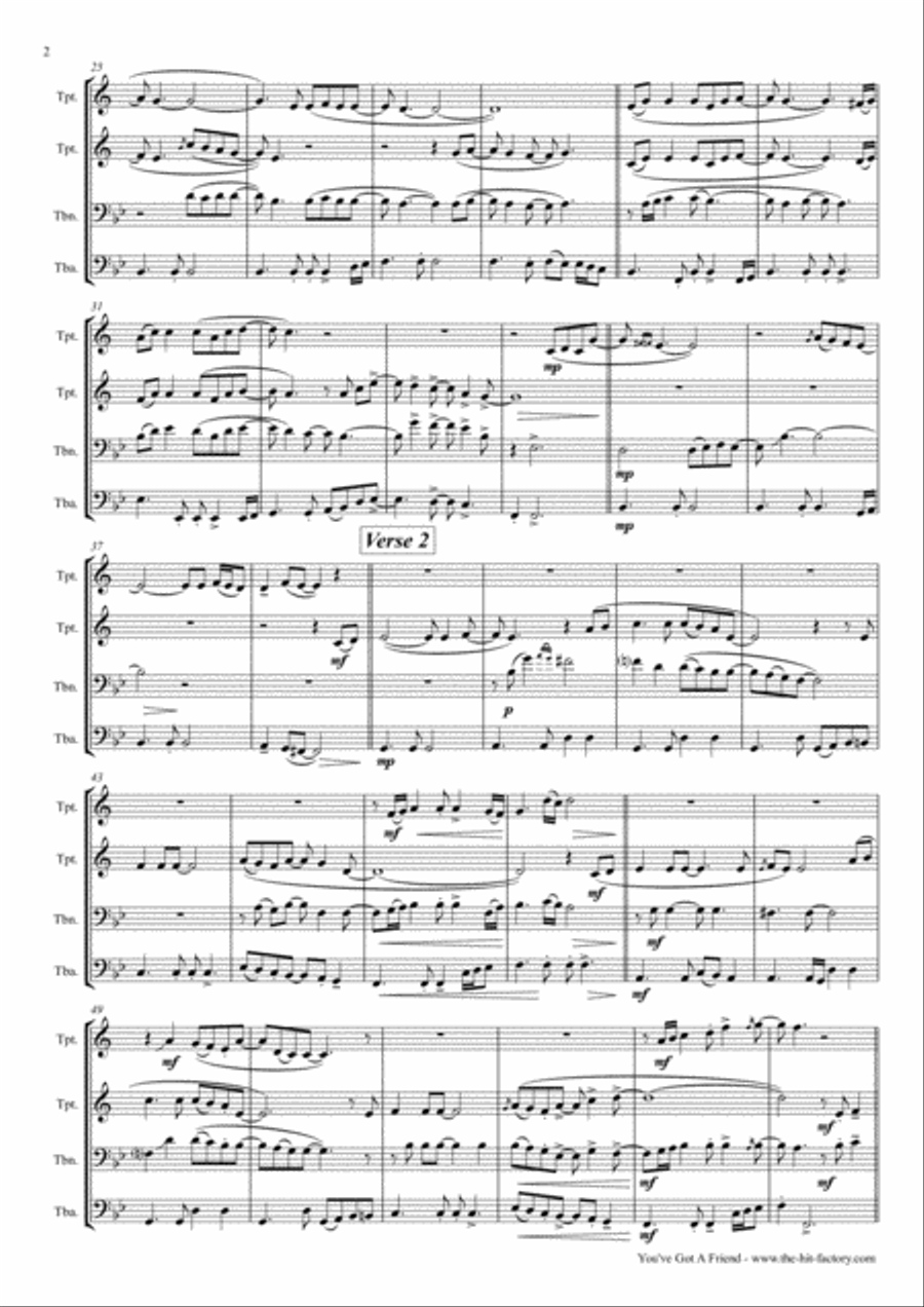 You've Got A Friend Euphonium scores gallery preview page 2