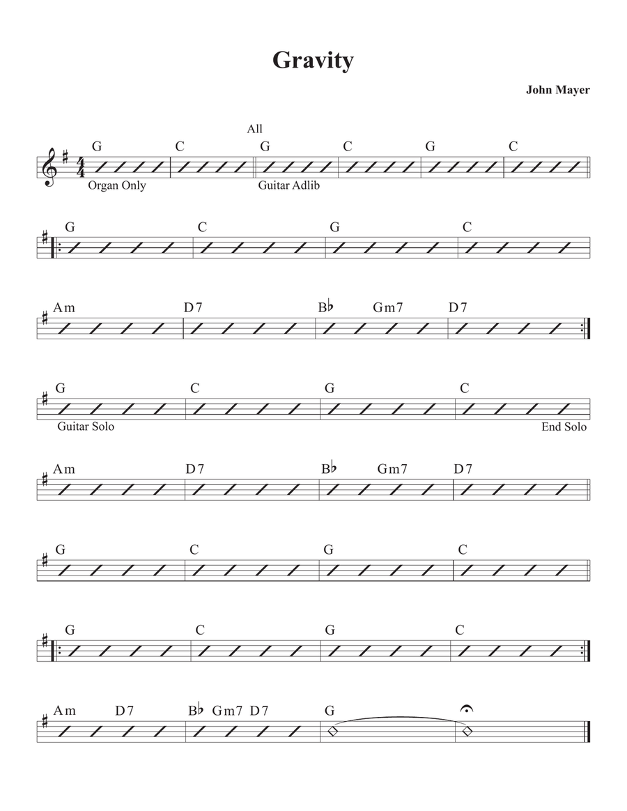 Gravity Piano, Vocal scores gallery preview page 1