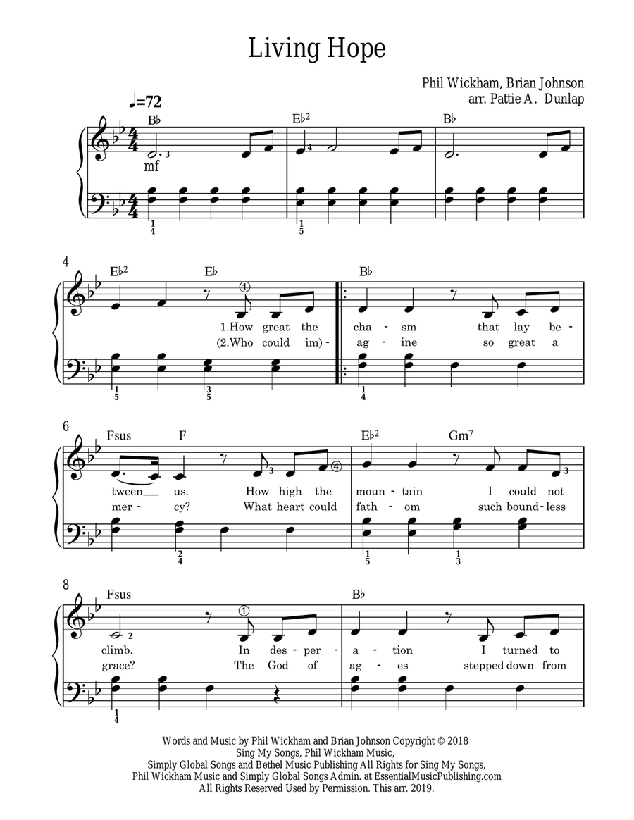 Living Hope Piano, Vocal scores gallery preview page 1