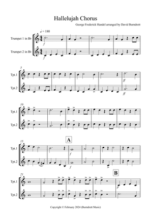 Hallelujah Chorus for Trumpet in Bb Duet