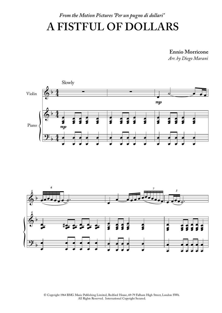 A Fistful Of Dollars Violin Solo scores gallery preview page 2