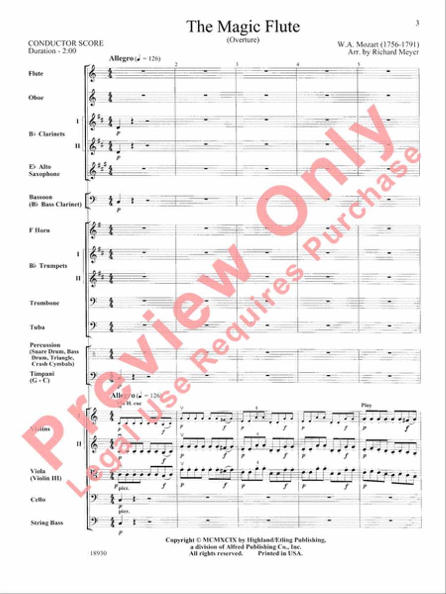 The Magic Flute The Magic Flute Full Orchestra scores gallery preview page 4