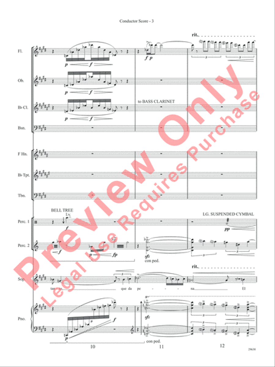 Three Spanish Songs (for Soprano and Wind Ensemble) Concert Band scores gallery preview page 8