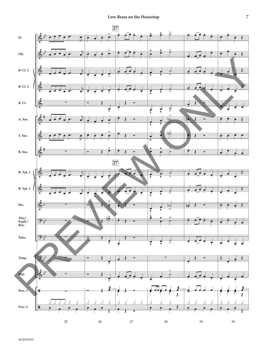 Low Brass on the Housetop Concert Band scores gallery preview page 8