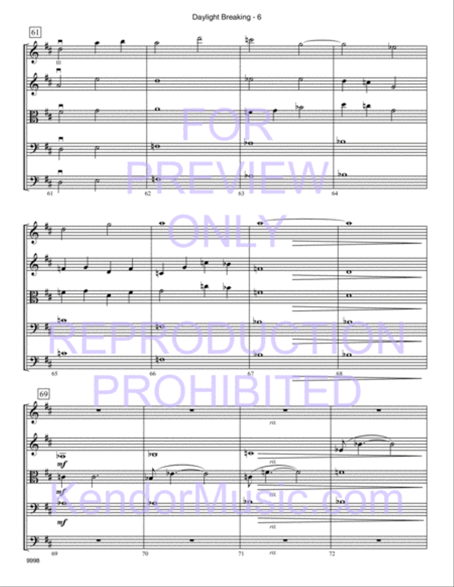 Daylight Breaking by Deborah Baker Monday String Orchestra - Sheet Music page 7
