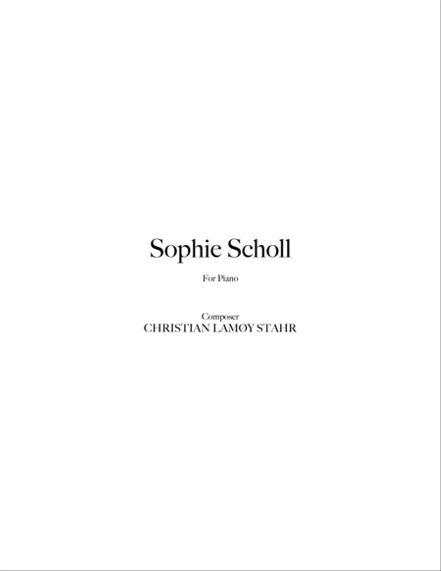 Sophie Scholl Piano Solo scores gallery preview page 1