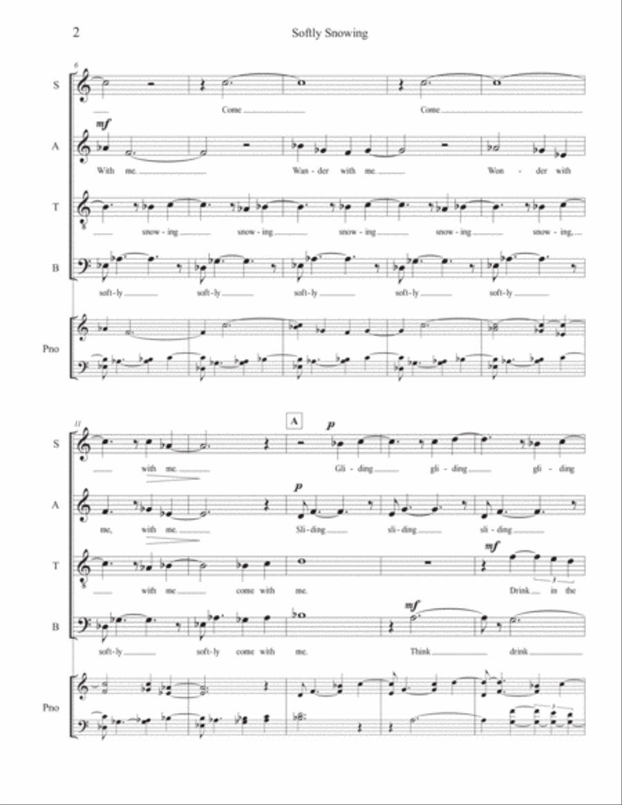 Evening Frost - #5 of a song cycle for SATB a cappella chorus by Chicago area composer, Douglas Lieb 4-Part scores gallery preview page 4