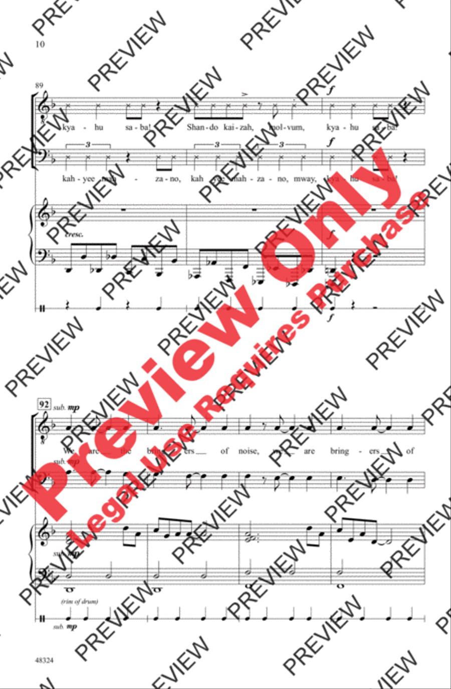 Bringers of Noise Men's Choir scores gallery preview page 10