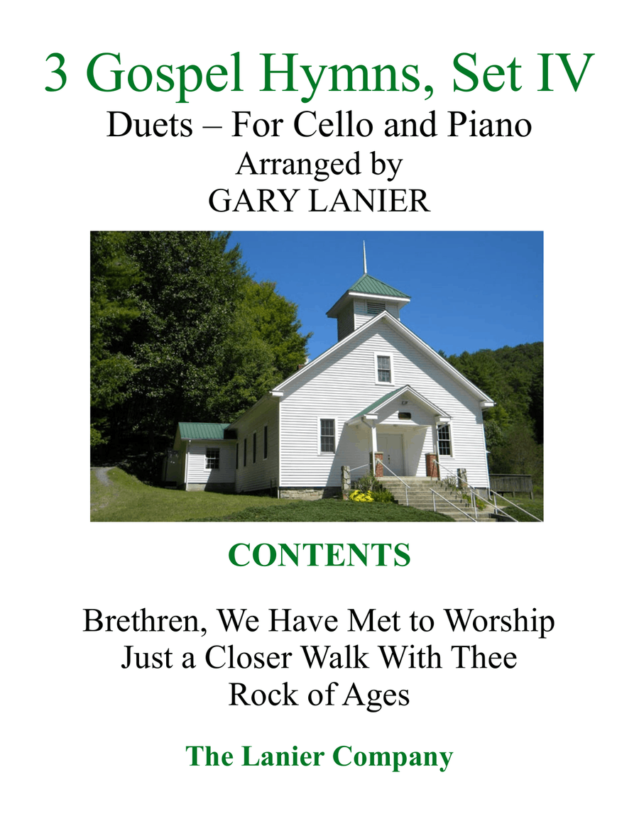 Gary Lanier: 3 GOSPEL HYMNS, Set IV (Duets for Cello & Piano) Piano scores gallery preview page 1