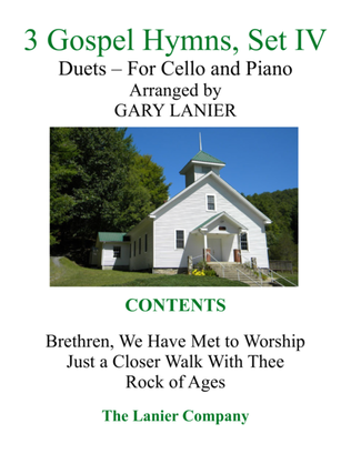 Book cover for Gary Lanier: 3 GOSPEL HYMNS, Set IV (Duets for Cello & Piano)