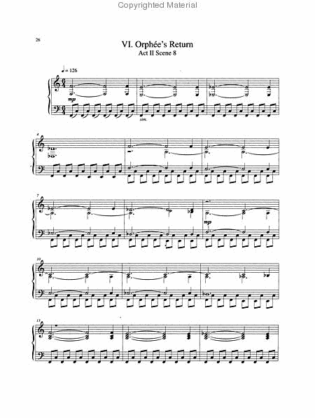 Orphee Suite by Philip Glass Piano Solo - Sheet Music