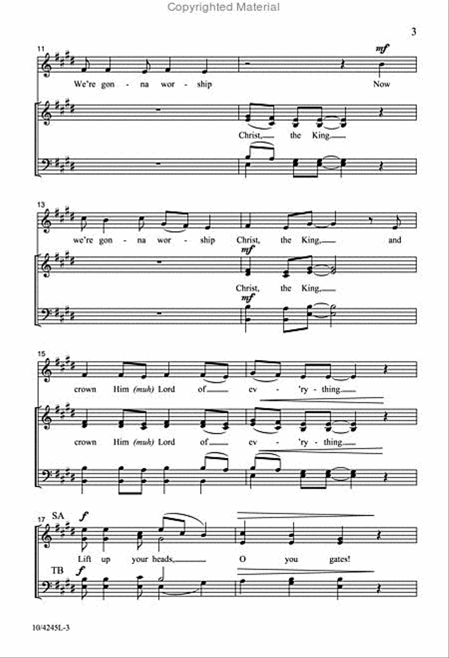 We're Gonna Worship Christ the King 4-Part scores gallery preview page 3