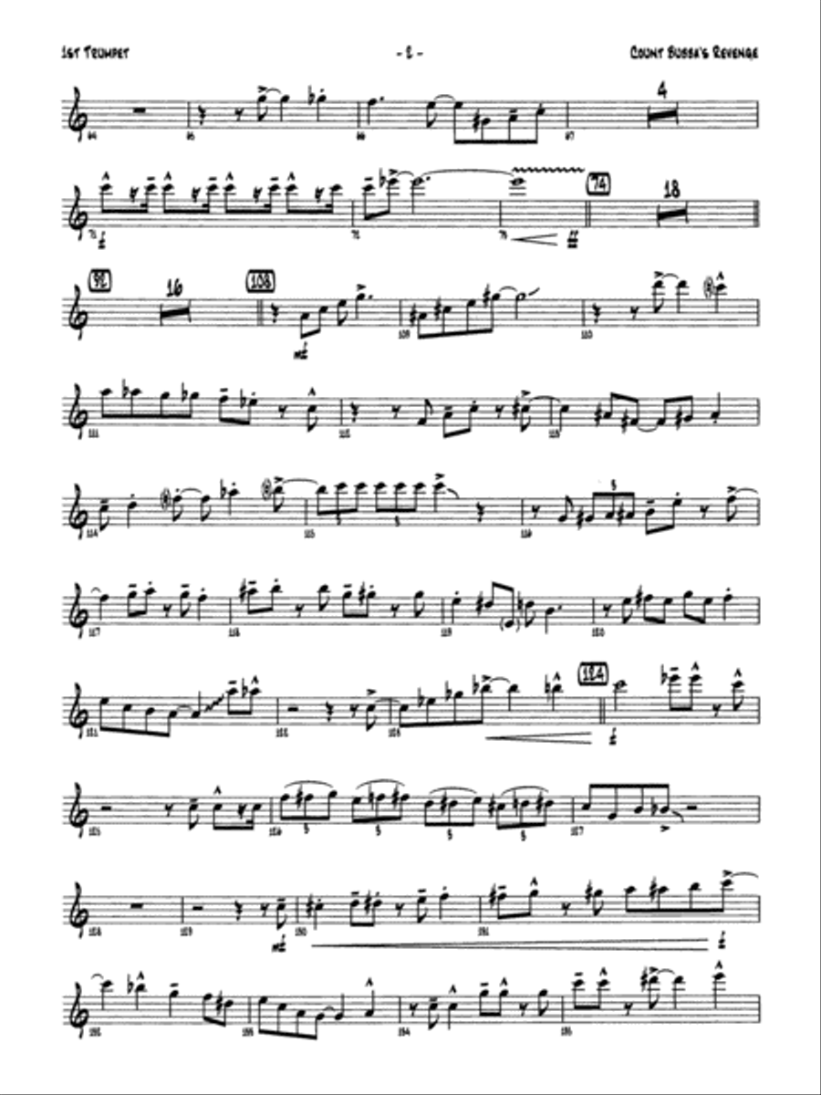 Count Bubba's Revenge: 1st B-flat Trumpet Jazz Ensemble scores gallery preview page 2