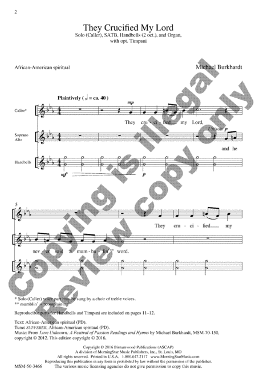 They Crucified My Lord They Crucified My Lord 4-Part scores gallery preview page 2