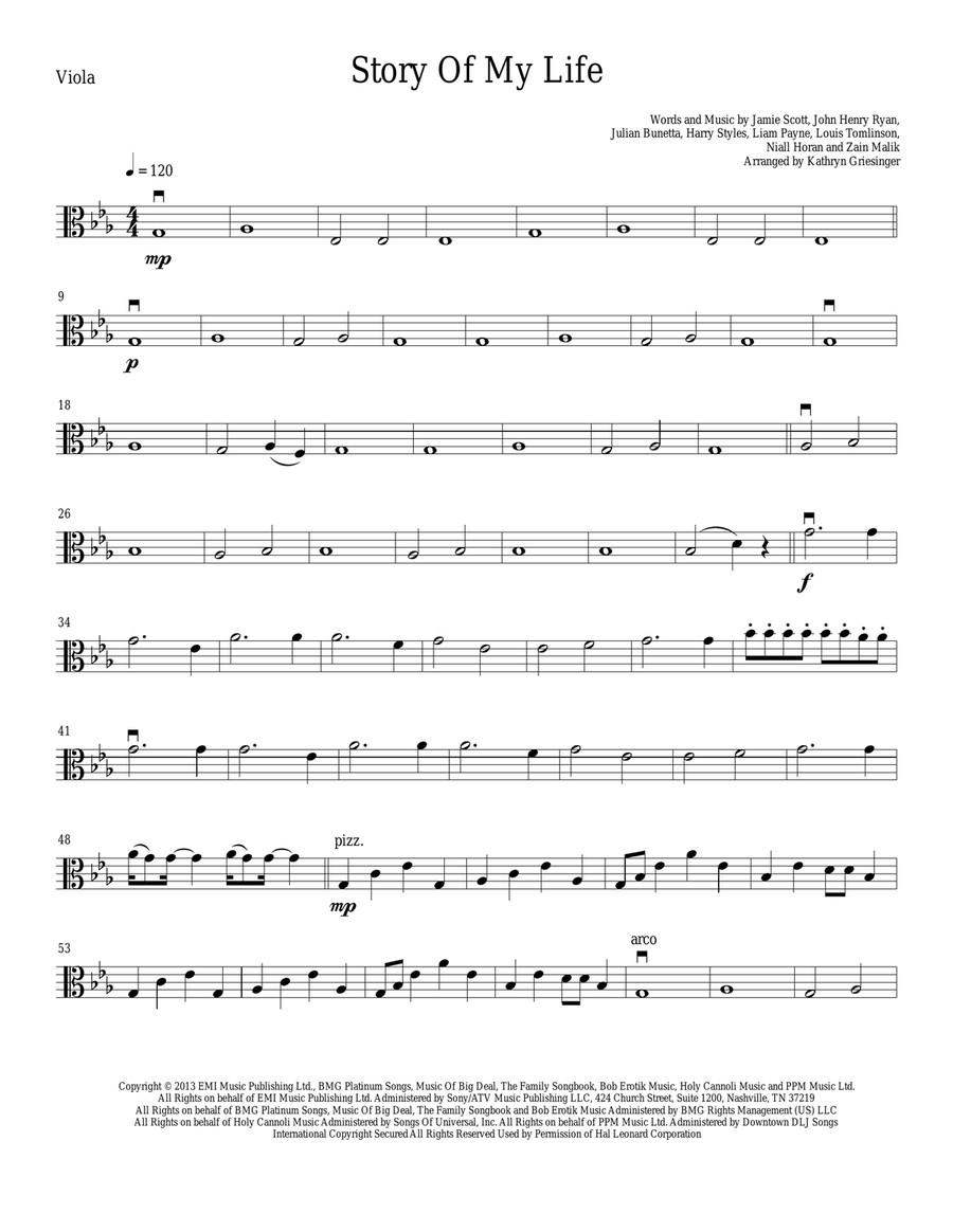 Story Of My Life String Quartet scores gallery preview page 6