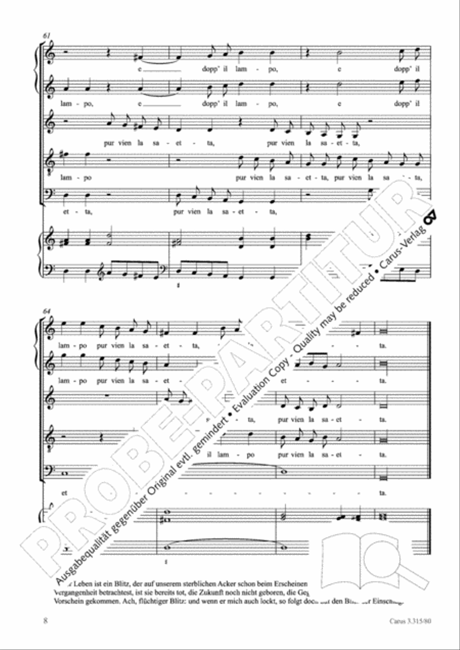 E questa vita un lampo SV 254 SSATB scores gallery preview page 9