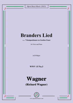Book cover for R. Wagner-Branders Lied,WWV 15 No.3,in B Major,for Voice and Piano