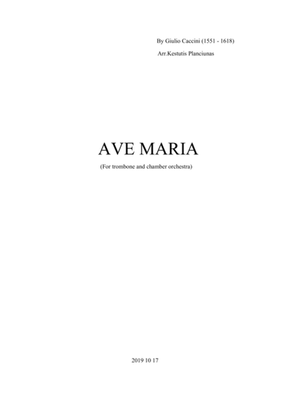 Ave Maria (For trombone and chamber orchestra) image number null
