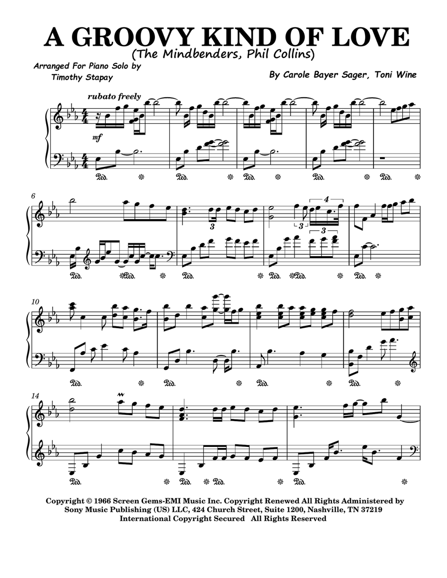 A Groovy Kind Of Love Piano Solo scores gallery preview page 1