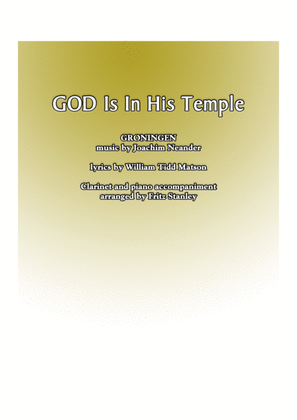 GOD Is In His Temple - Clarinet & Piano Accompaniment