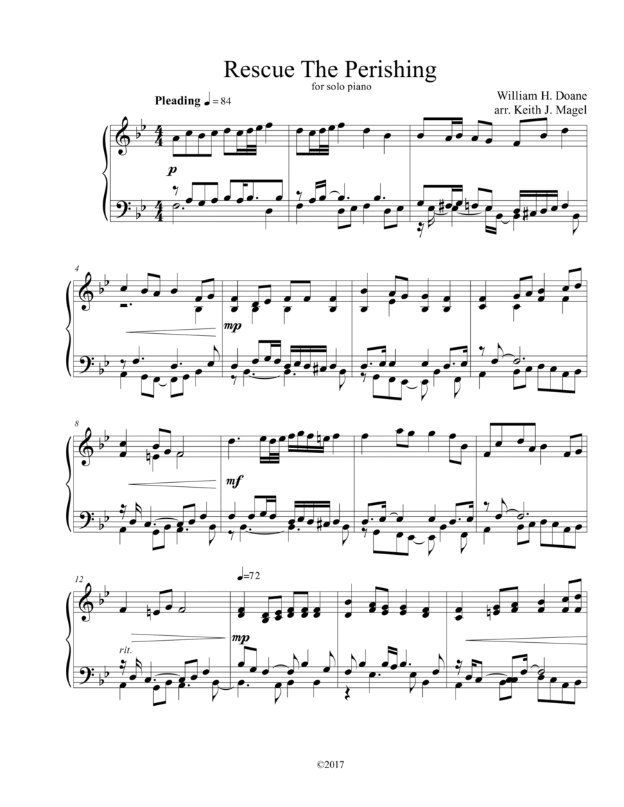 Rescue The Perishing Rescue The Perishing Piano Solo scores gallery preview page 1