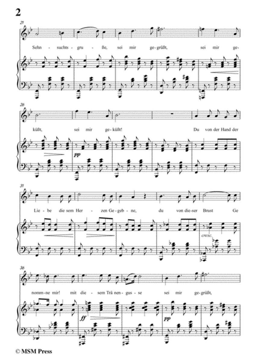 Schubert-Sei mir gegrüsst!,Op.20 No.1,in B flat Major,for Voice&Piano image number null