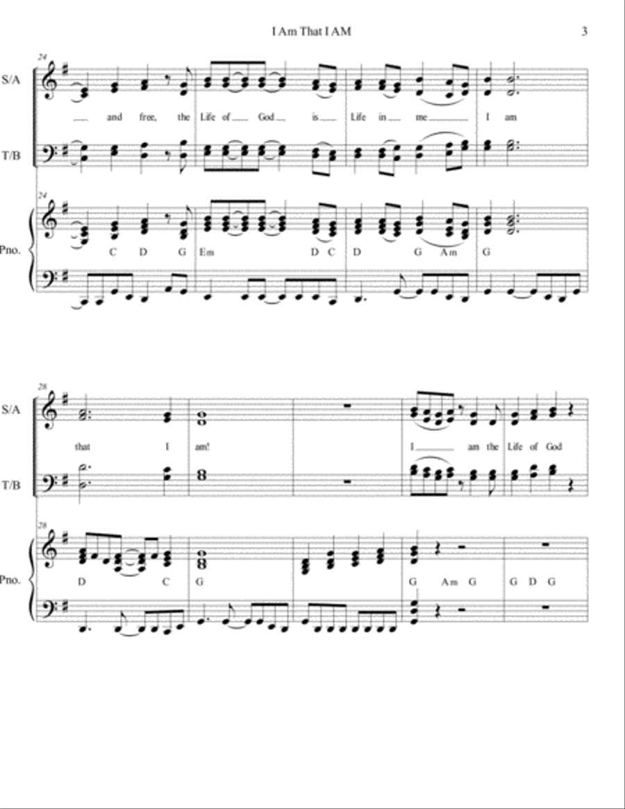 I Am That I Am 4-Part scores gallery preview page 3