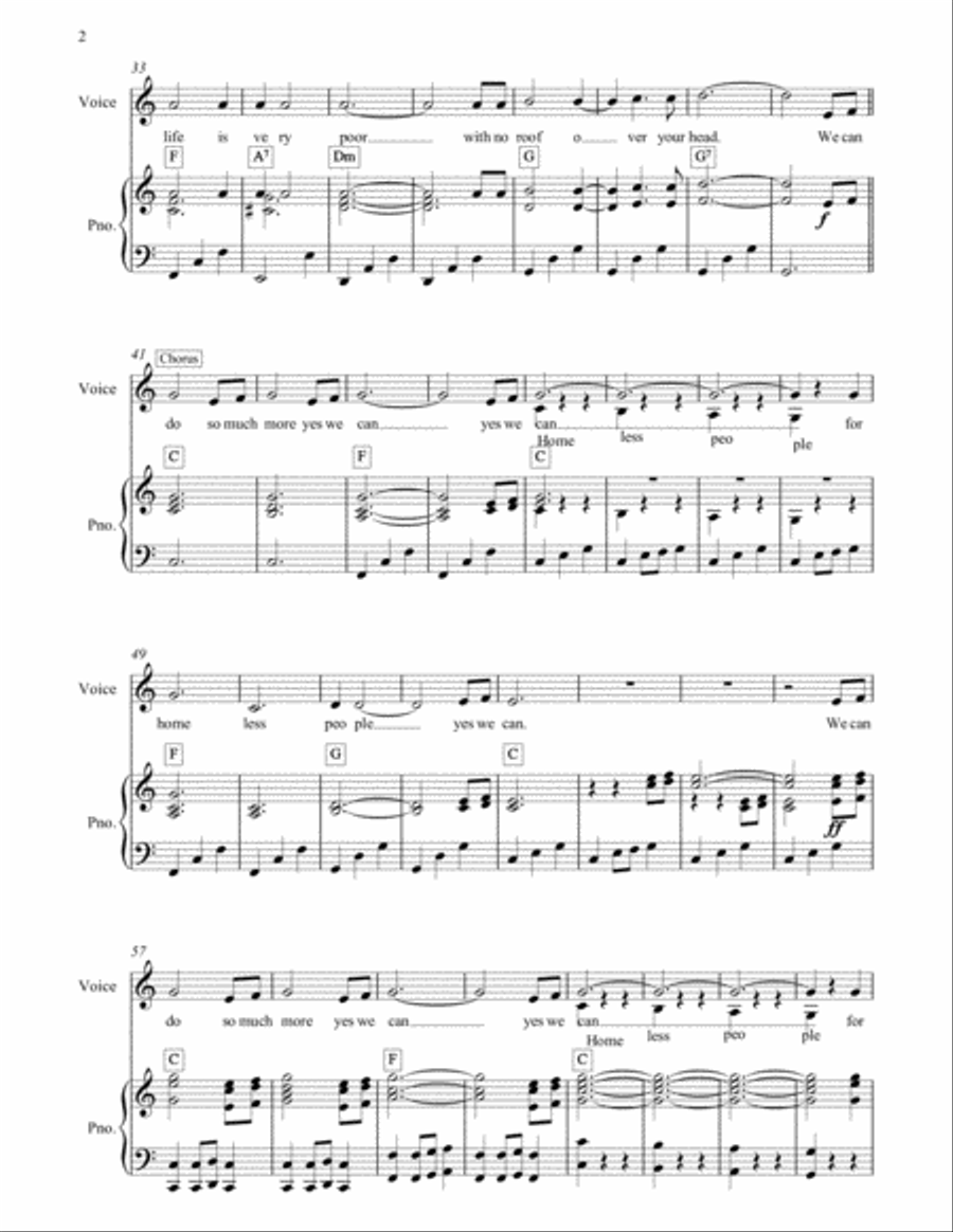 Homeless People - An Anthem for childrens choir Unison Choir scores gallery preview page 3
