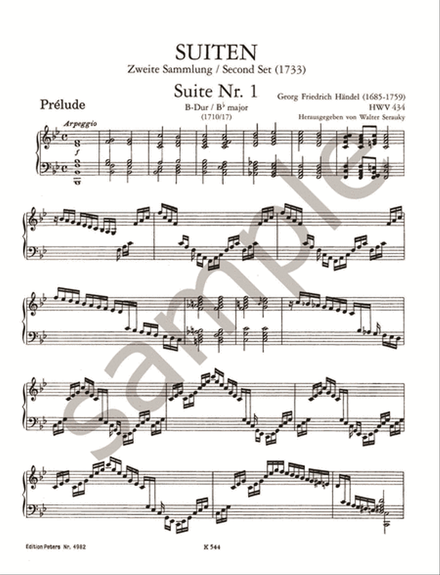 Keyboard Works -- Suites (Second Set) HWV 434-442 Piano scores gallery preview page 4