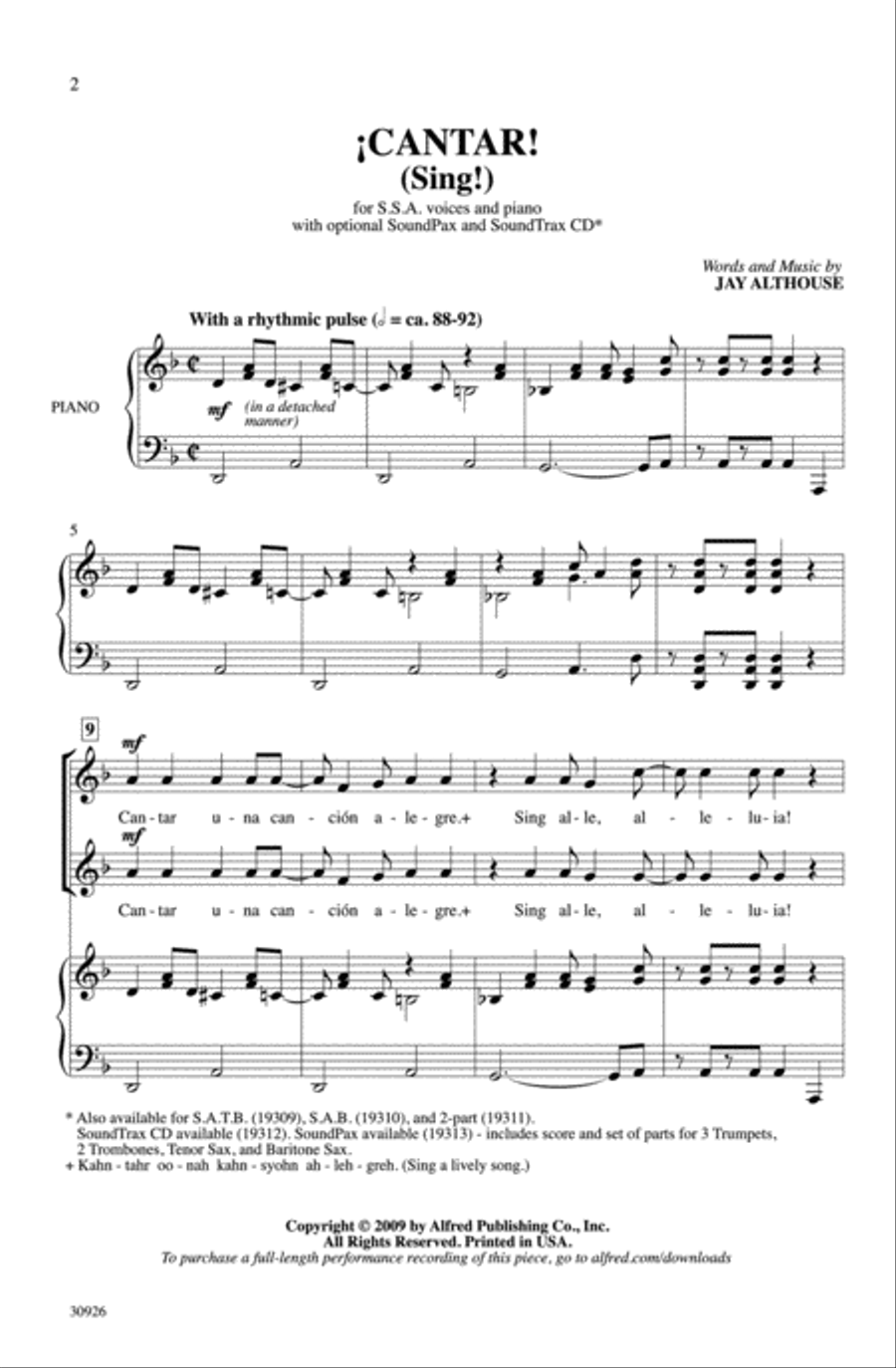 Cantar (Sing) Cantar (Sing) SSA scores gallery preview page 2