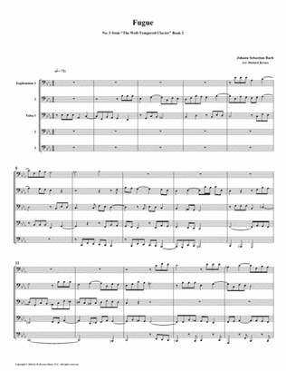Fugue 05 from Well-Tempered Clavier, Book 2 (Euphonium-Tuba Quintet)