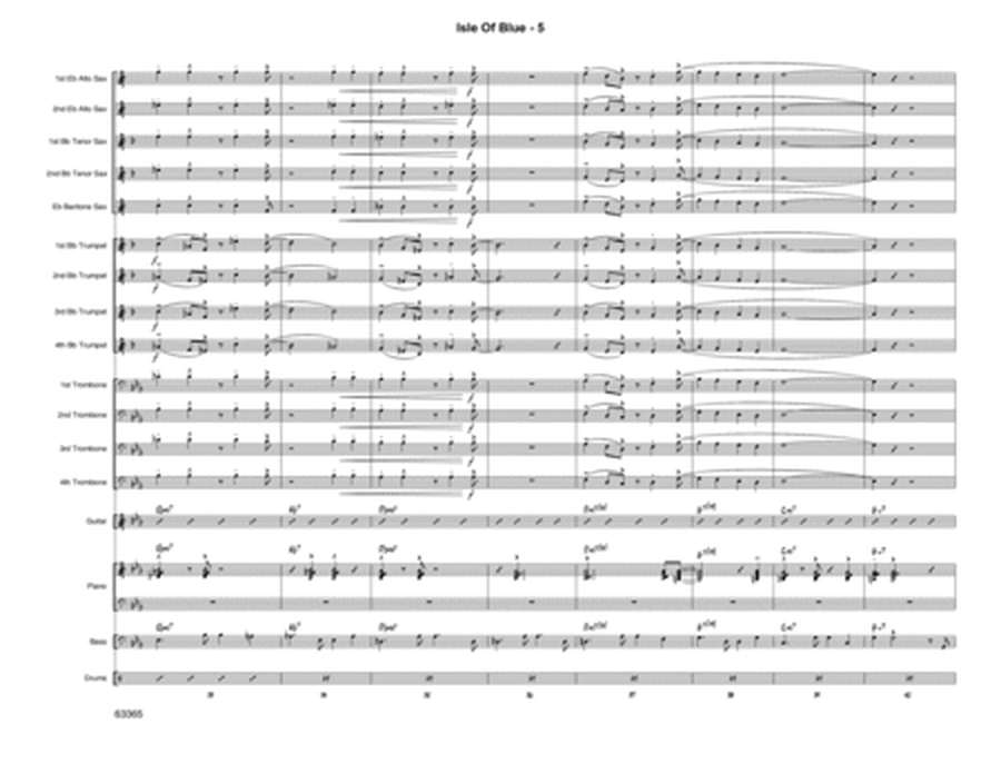 Isle Of Blue (based on the chord changes to "Blue Bossa") - Full Score