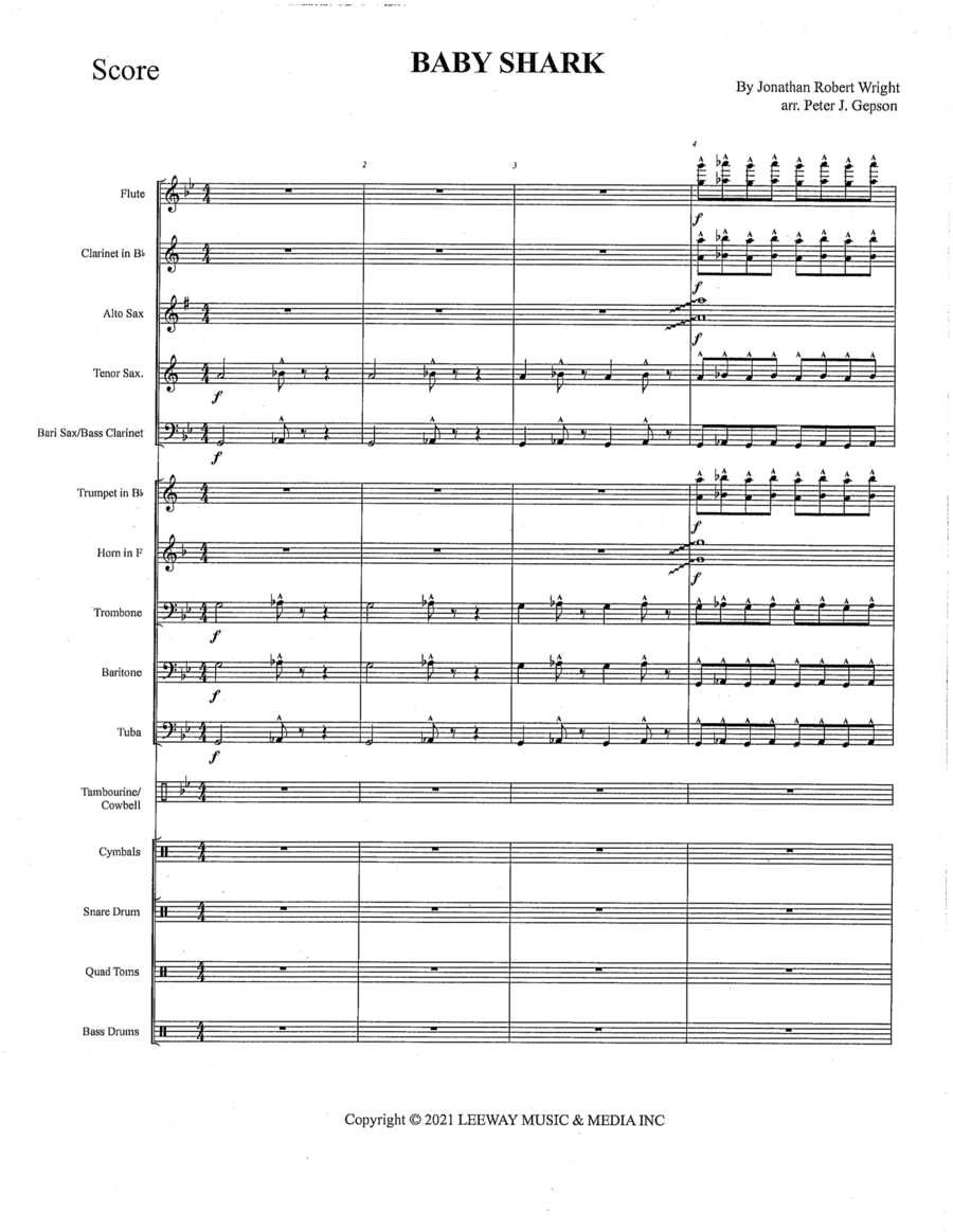 Baby Shark Marching Band scores gallery preview page 1