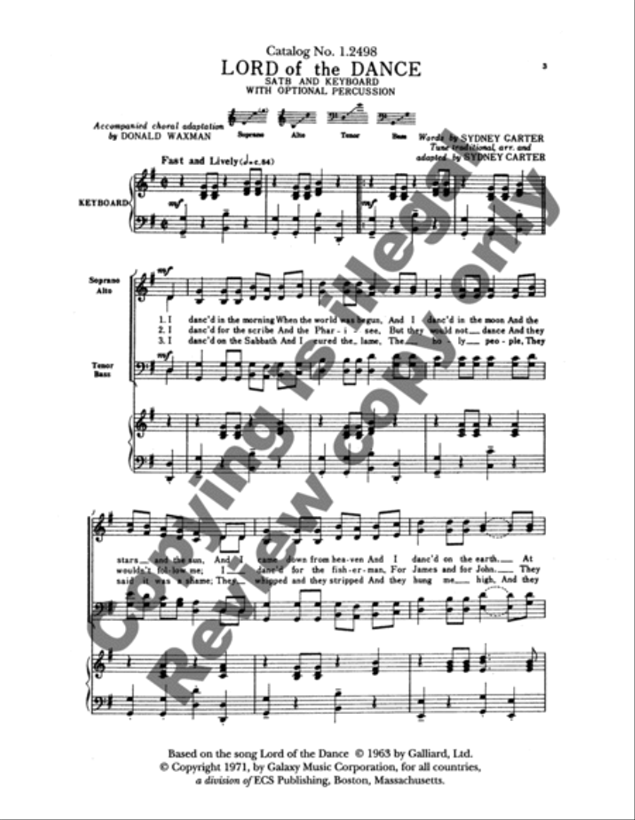 Lord of the Dance 4-Part scores gallery preview page 6