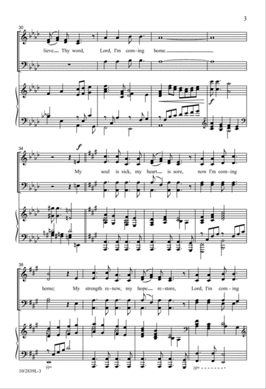 Lord, I'm Coming Home 4-Part scores gallery preview page 3