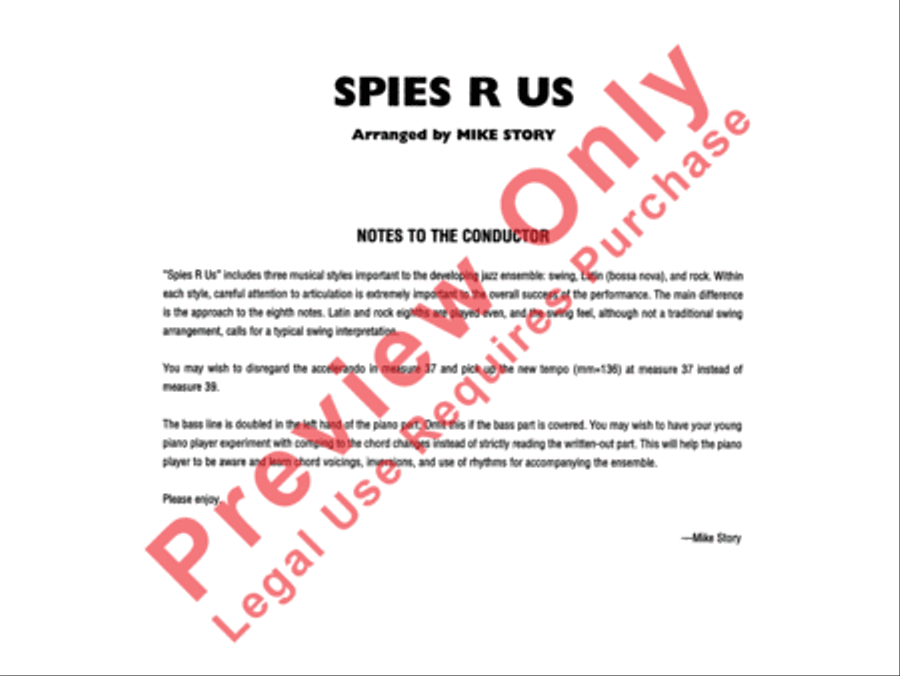 Spies R Us Jazz Ensemble scores gallery preview page 3