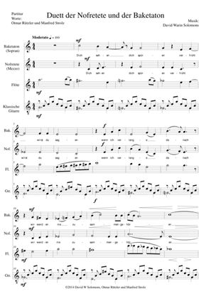 ATON part 9-Duett der Nofretete und der Baketaton - soprano, mezzo soprano, flute, classical guitar