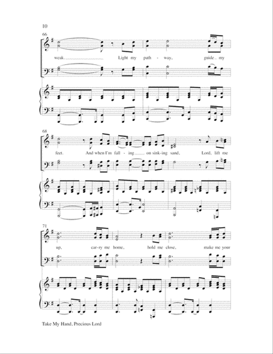 Take My Hand, Precious Lord 4-Part scores gallery preview page 11