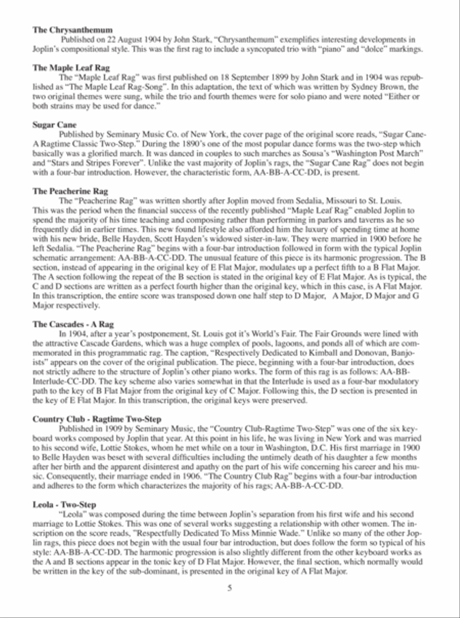 Complete Works of Scott Joplin Acoustic Guitar scores gallery preview page 11