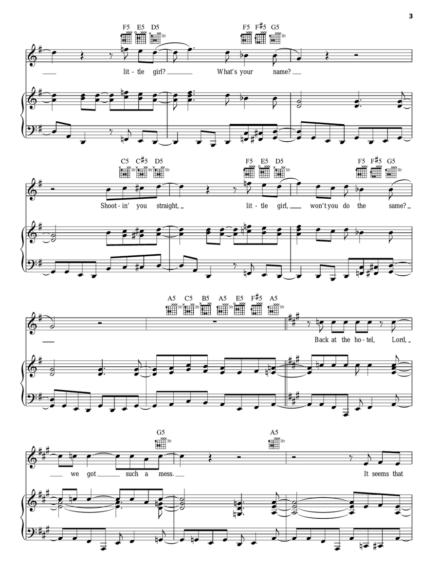 What's Your Name Piano, Vocal, Guitar scores gallery preview page 3