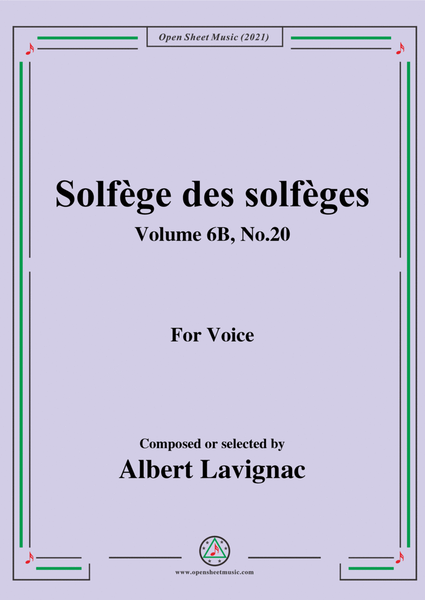 Lavignac-Solfege des solfeges,Volume 6B No.20,for Voice