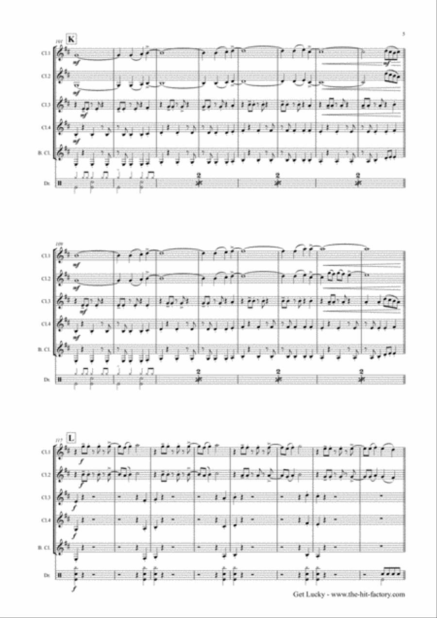 Get Lucky Woodwind Ensemble scores gallery preview page 5