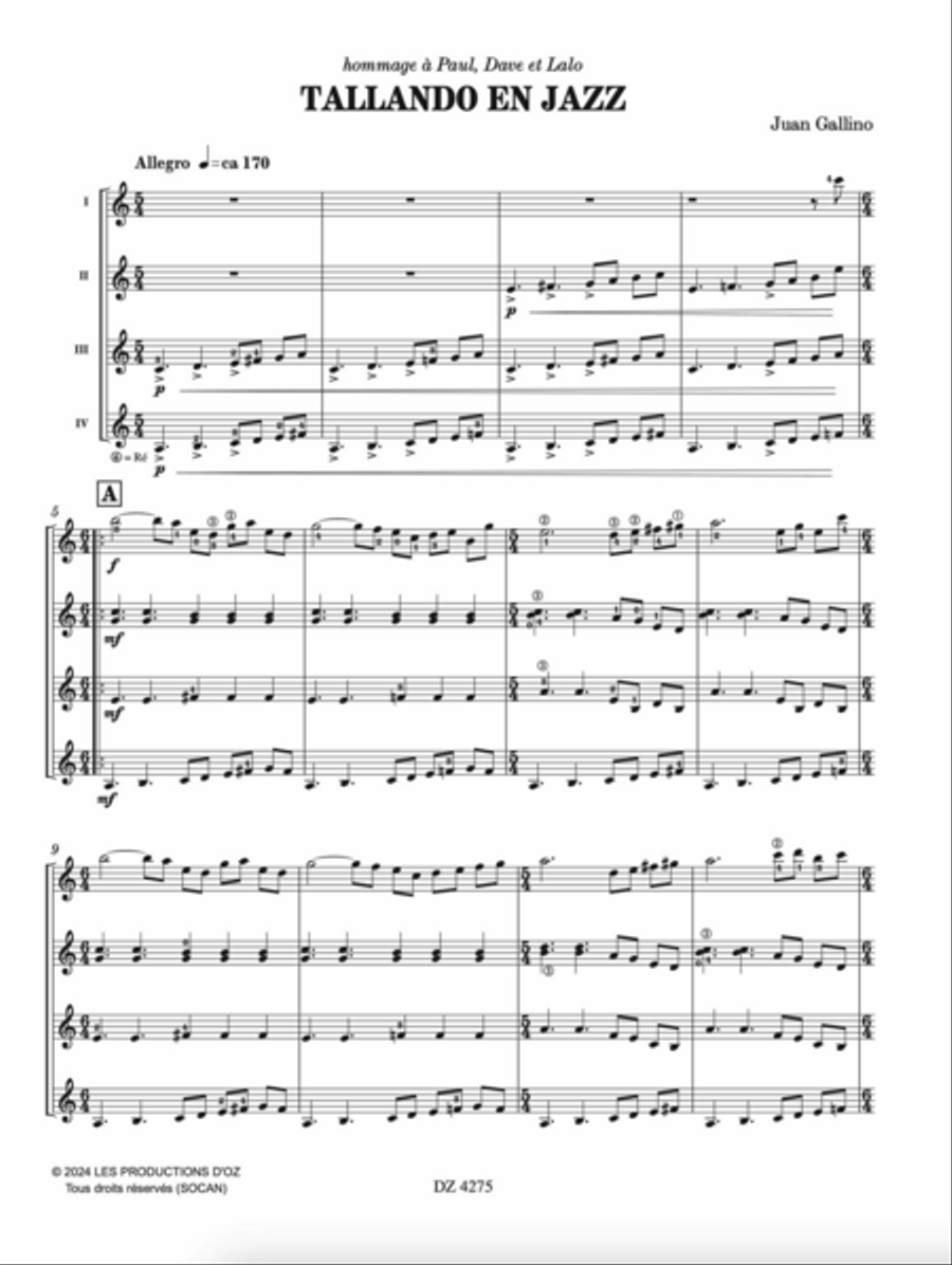 Tallando en jazz Tallando en jazz Guitar Ensemble scores gallery preview page 2