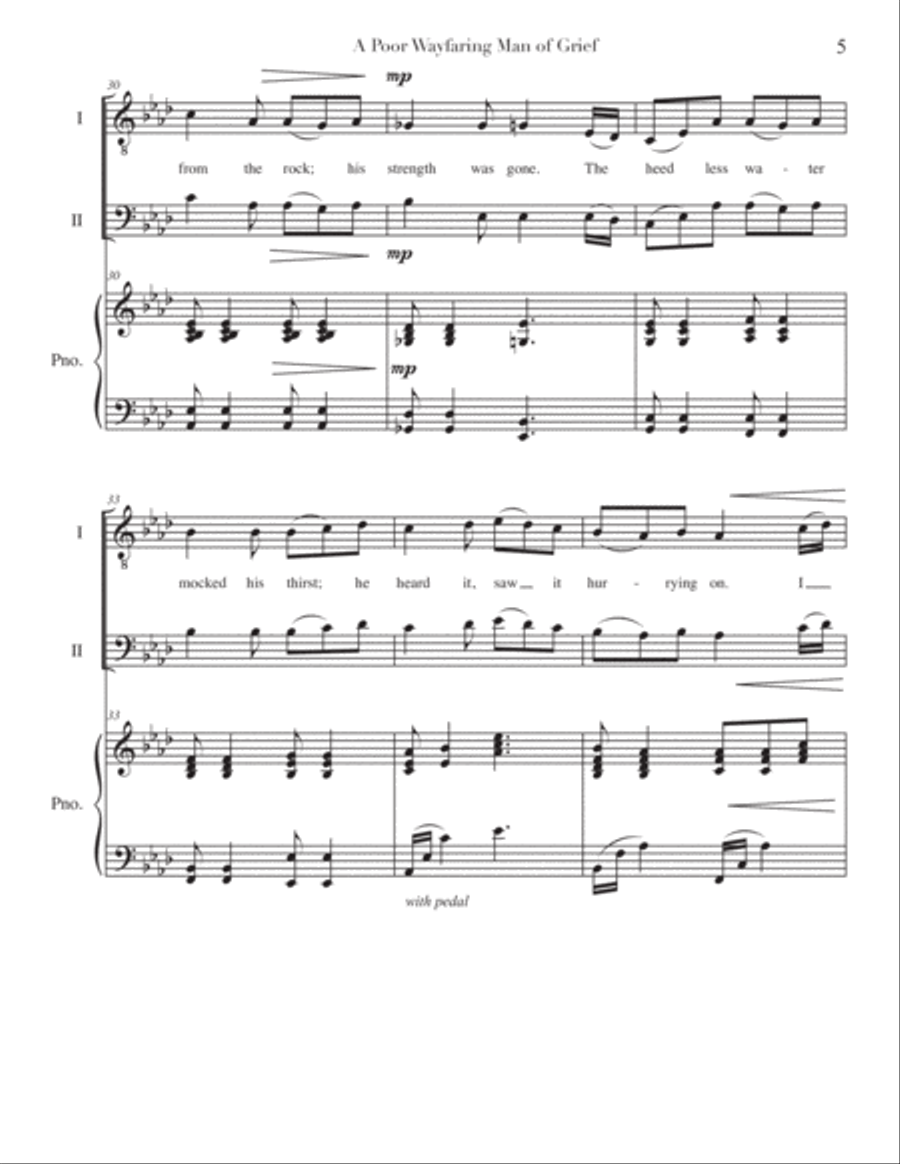A Poor Wayfaring Man of Grief ( vocal duet + piano ) Piano scores gallery preview page 5