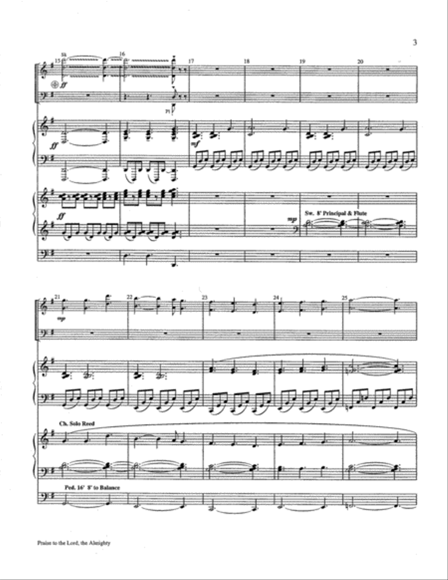 Praise to the Lord, the Almighty Piano scores gallery preview page 3