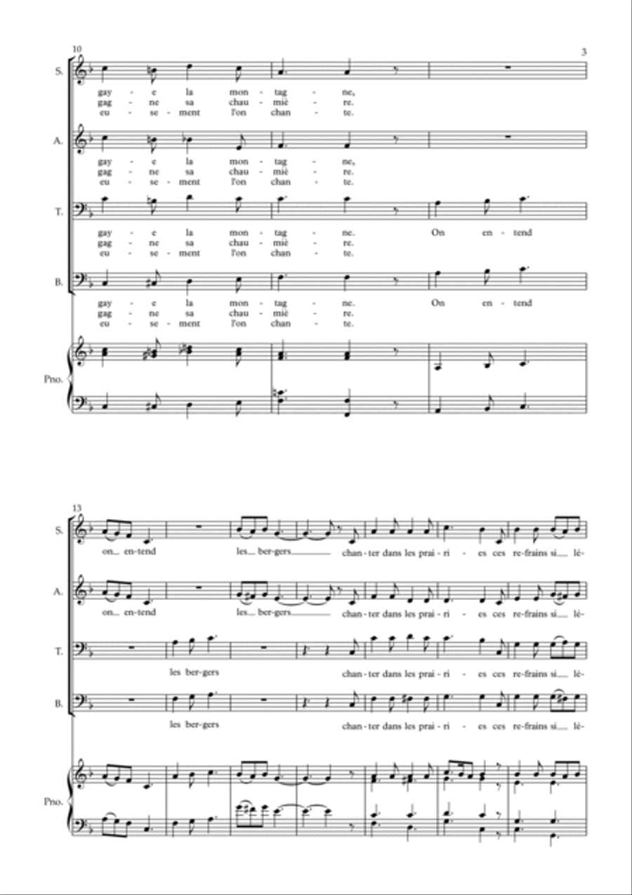 Les Cloches du Hameau 4-Part scores gallery preview page 3