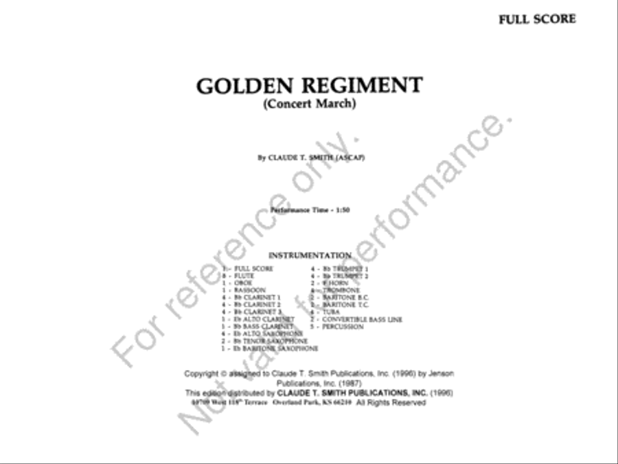 Golden Regiment Golden Regiment Concert Band scores gallery preview page 2