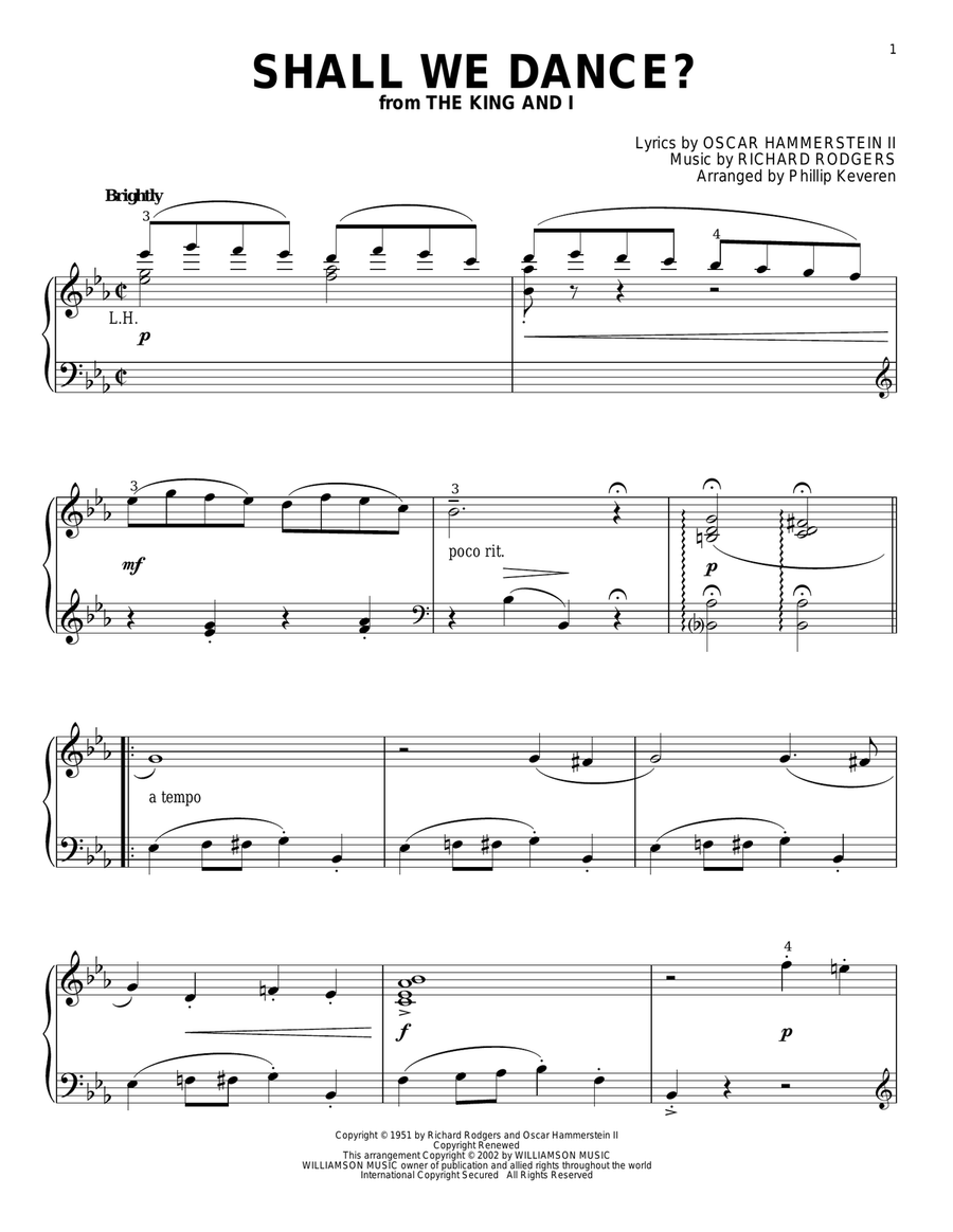 Shall We Dance? (arr. Phillip Keveren) Piano Solo scores gallery preview page 1