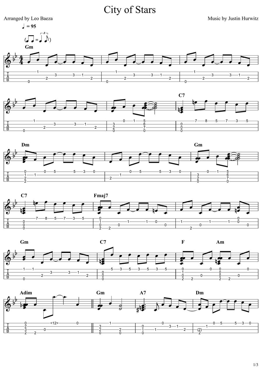 City Of Stars City Of Stars Ukulele scores gallery preview page 1